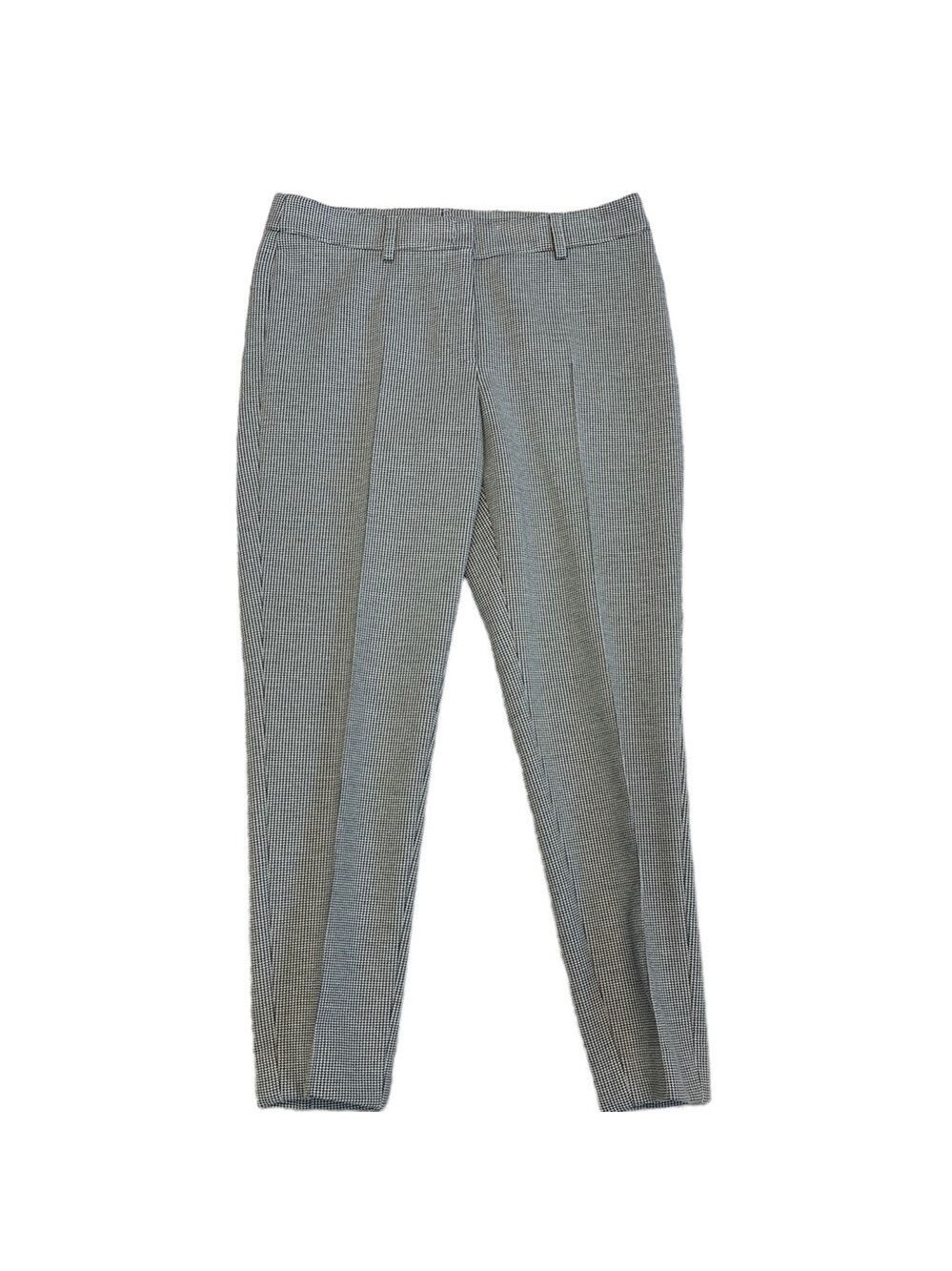 Akris Punto black white houndstooth plaid check ankle pants Sz 8 NWOT